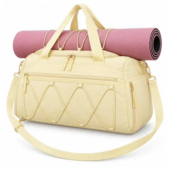 Custom Polyester Sports Gym Travel Duffel Bag with Adjustable Strap and Zipper