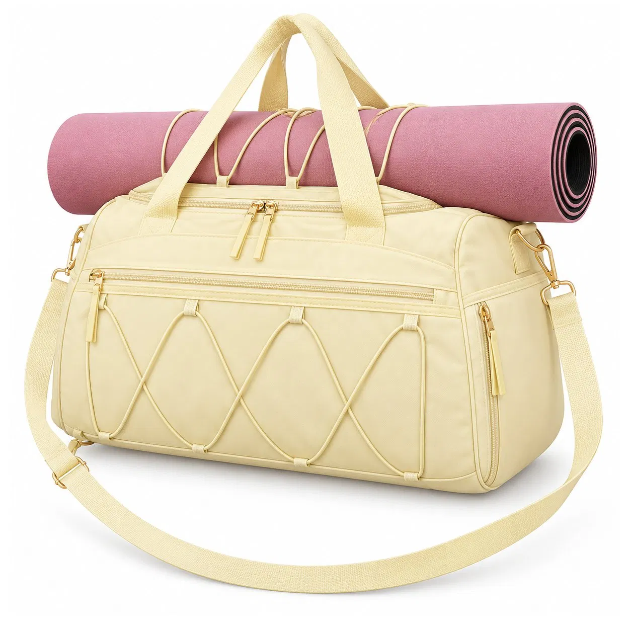 Custom Polyester Sports Gym Travel Duffel Bag with Adjustable Strap and Zipper