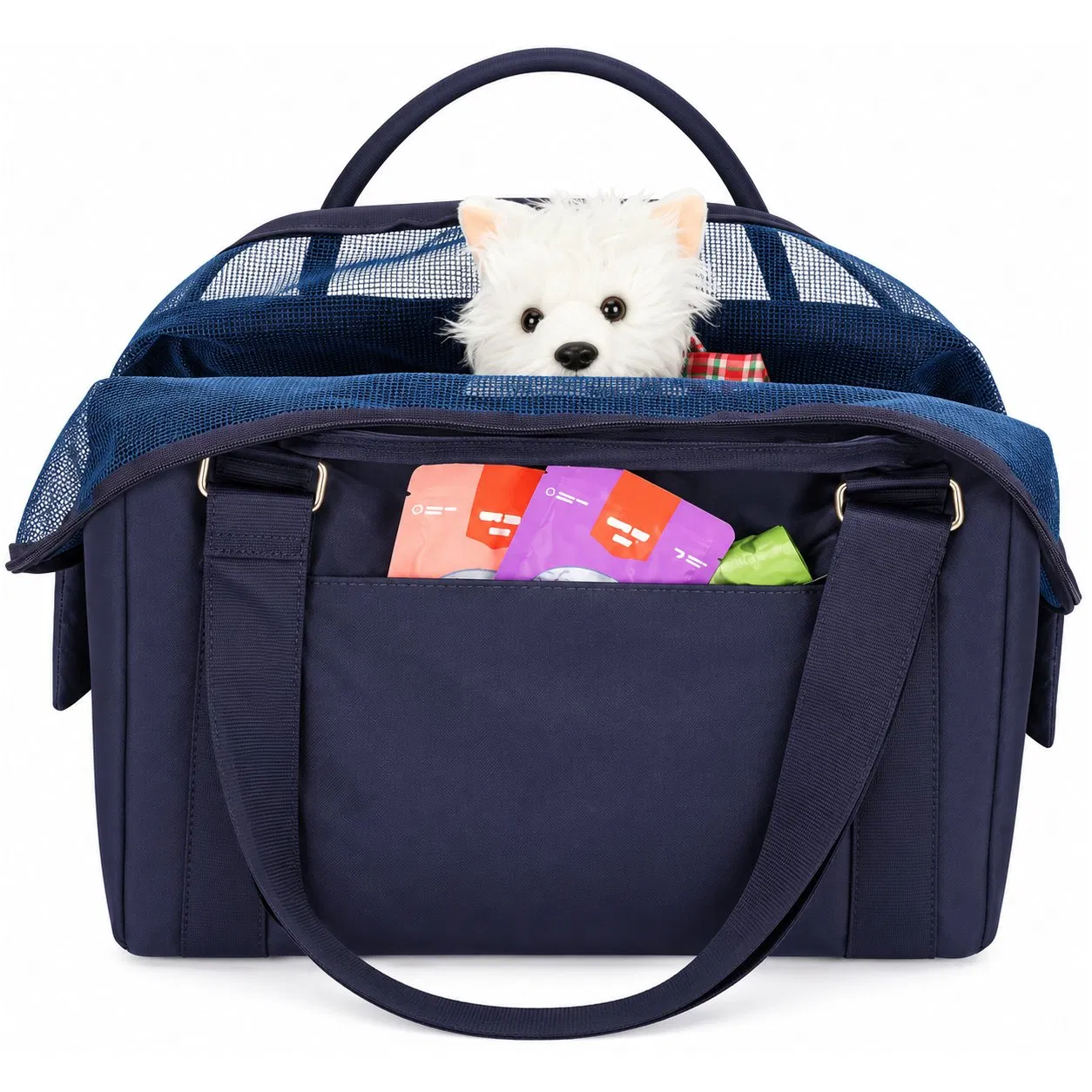 Custom Nylon Pet Carrier Tote Bag with Soft Cushion and Luggage Sleeve