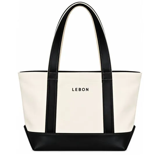 Custom Printed Canvas Tote Bag with Nylon Lining for Daily Travel
