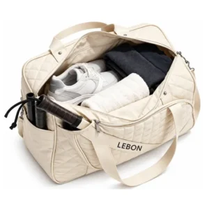 Custom Quilted Polyester Pickleball Racket Sports Tote Bag with Bottle Pocket