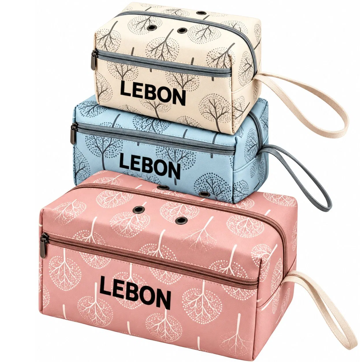Custom Printed Polyester Crochet Yarn Storage Bag with Zipper and Carry Handles