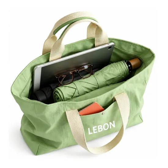 Custom Logo Canvas Tote Bag for Shopping and Promotional Use
