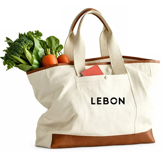 Custom Logo Canvas Tote Bag for Shopping and Promotional Use
