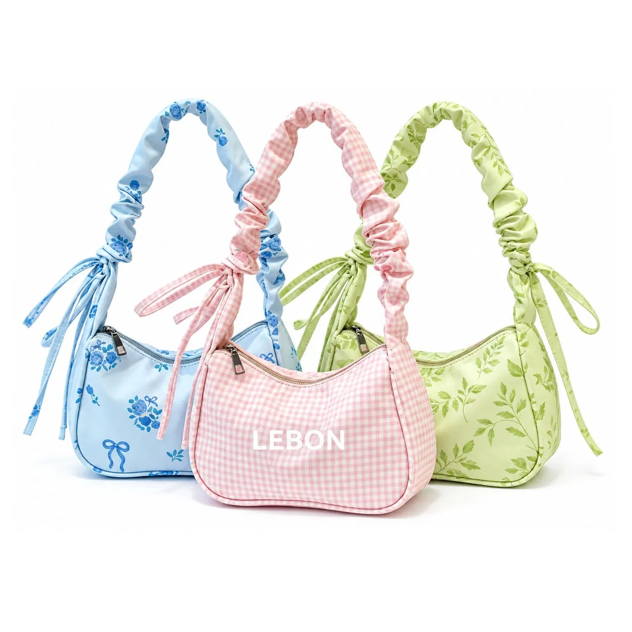 Custom Floral Small Shoulder Bag with Single Handle and Zipper for Women