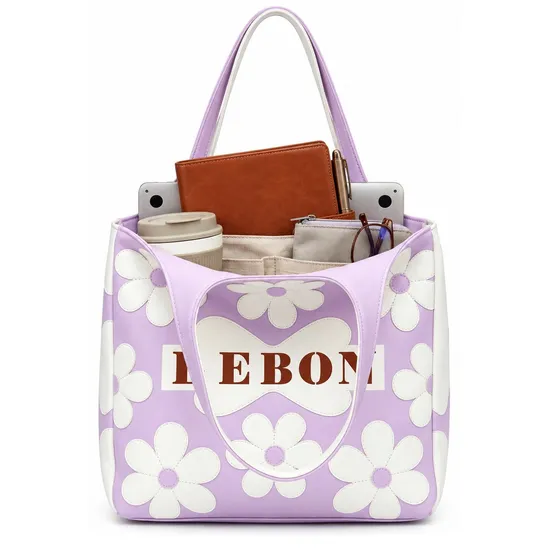 Custom Polyester Shoulder Tote Bag for Women Daily Shopping and Travel