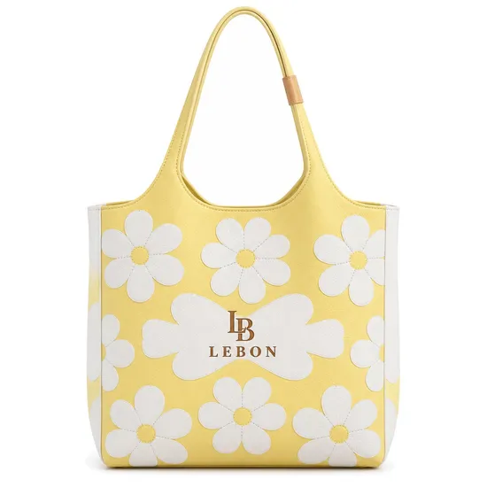 Custom Embroidered Polyester Shoulder Tote for Women Shopping and Travel