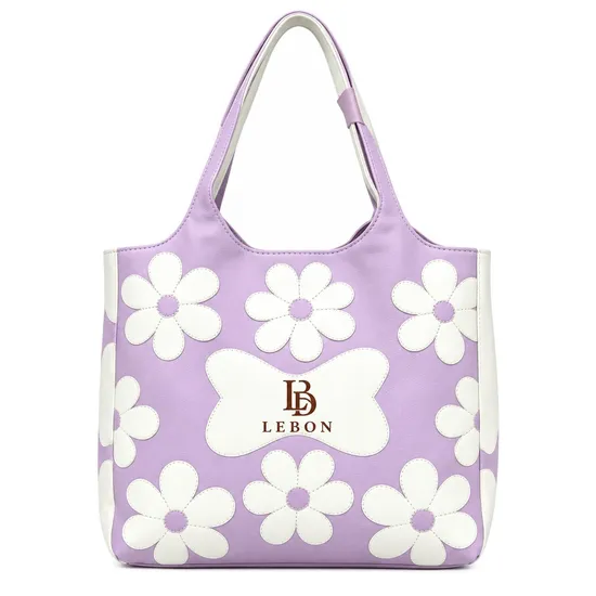 Custom Embroidered Polyester Shoulder Tote for Women Shopping and Travel