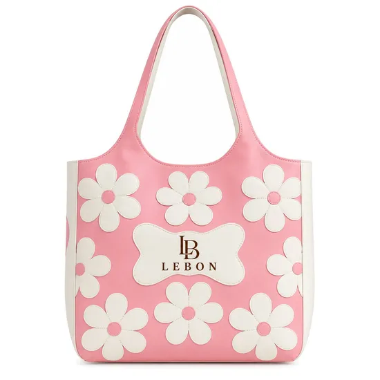 Custom Embroidered Polyester Shoulder Tote for Women Shopping and Travel
