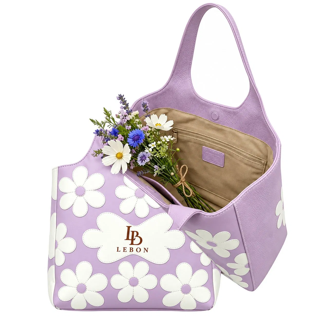 Custom Embroidered Polyester Shoulder Tote for Women Shopping and Travel