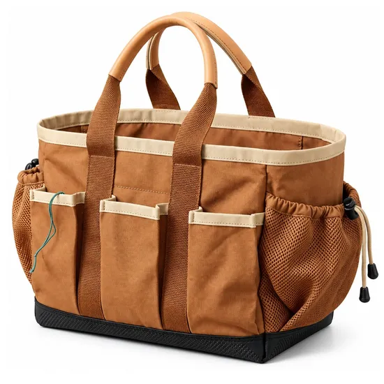 Heavy Duty Canvas Tool Tote Bag Multi Pocket Organizer for Gardening and Cleaning