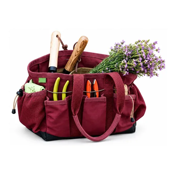 Heavy Duty Canvas Tool Tote Bag Multi Pocket Organizer for Gardening and Cleaning