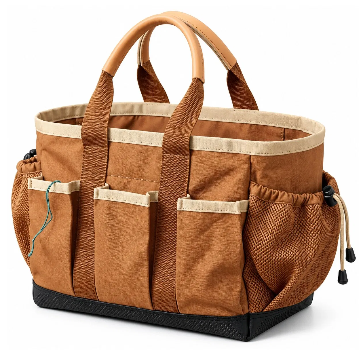 Heavy Duty Canvas Tool Tote Bag Multi Pocket Organizer for Gardening and Cleaning