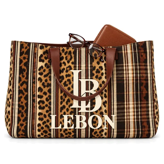 Knitted Polyester Tote Bag for Women Dual Handles Zipper Closure Custom Logo