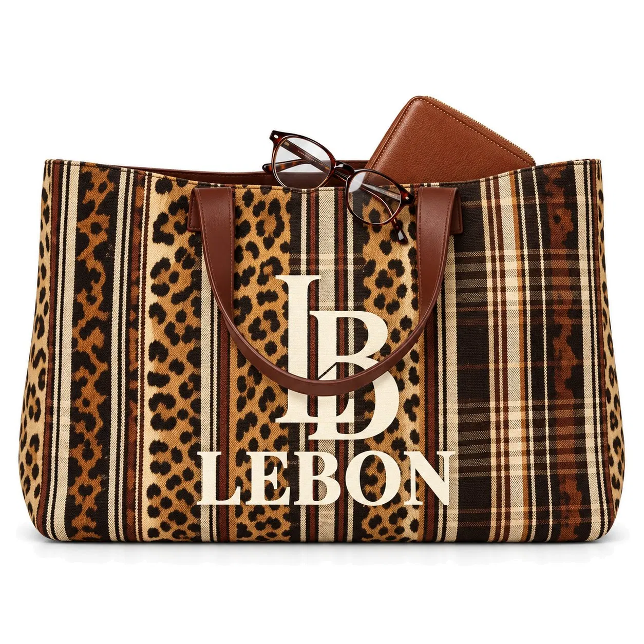 Knitted Polyester Tote Bag for Women Dual Handles Zipper Closure Custom Logo