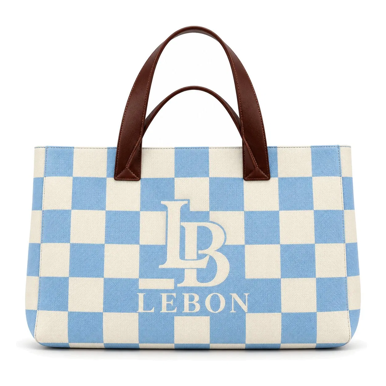 Knitted Polyester Tote Bag for Women Dual Handles Zipper Closure Custom Logo