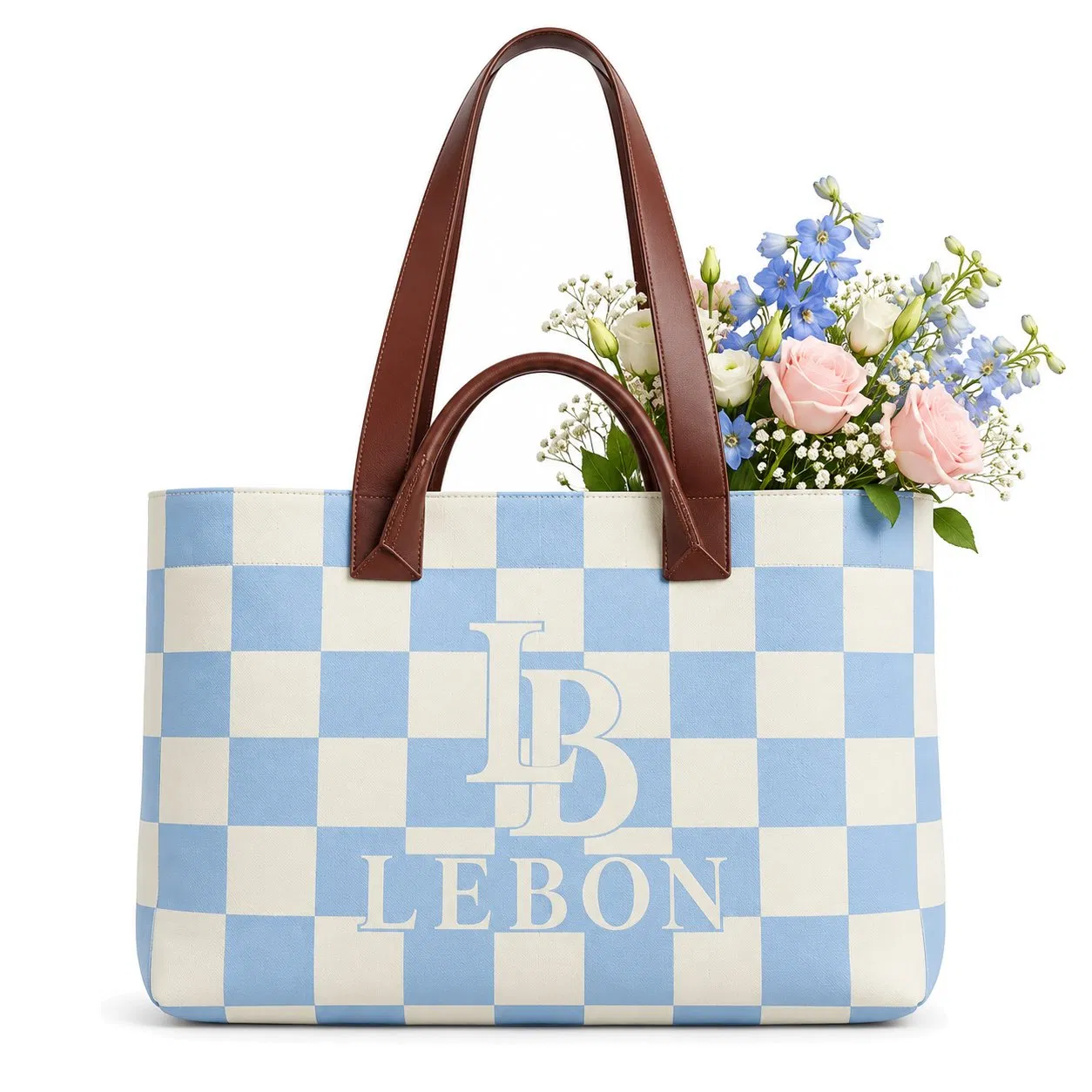 Knitted Polyester Tote Bag for Women Dual Handles Zipper Closure Custom Logo