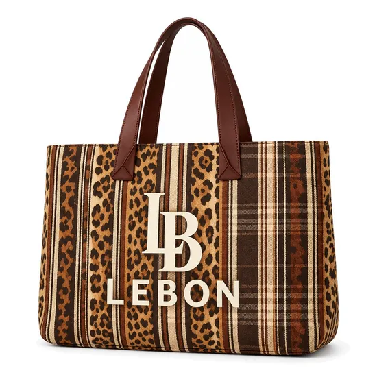 Knitted Polyester Tote Bag for Women Dual Handles Zipper Closure Custom Logo