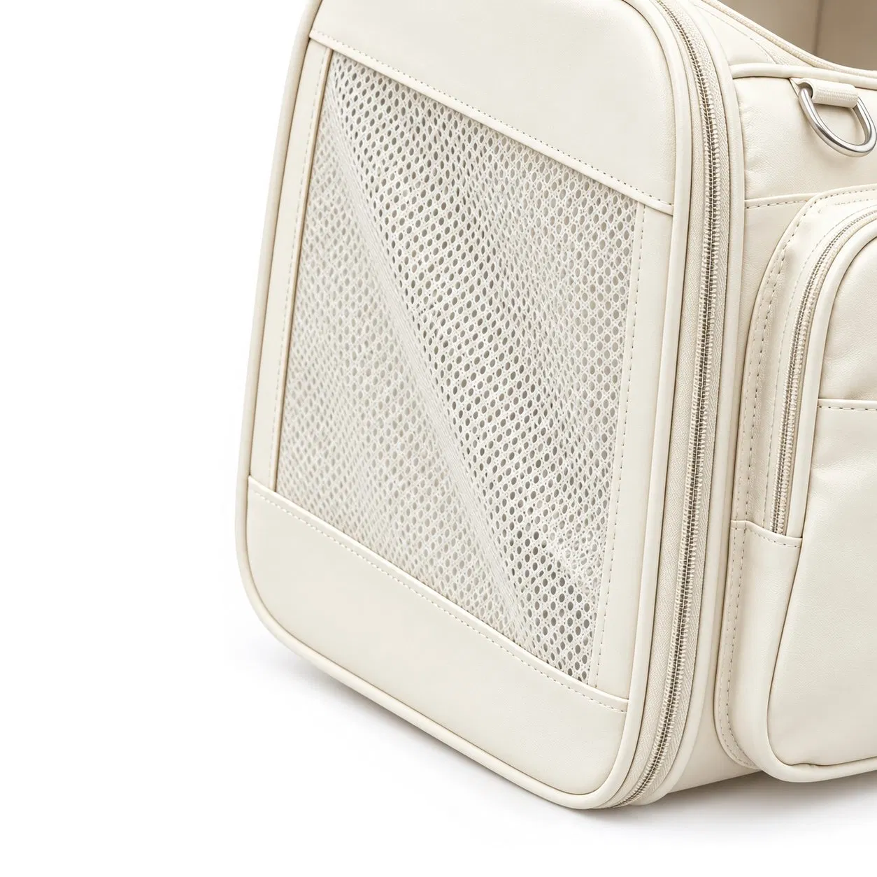 Custom Polyester Pet Carrier Bag with Breathable Mesh and Convertible Carry Design