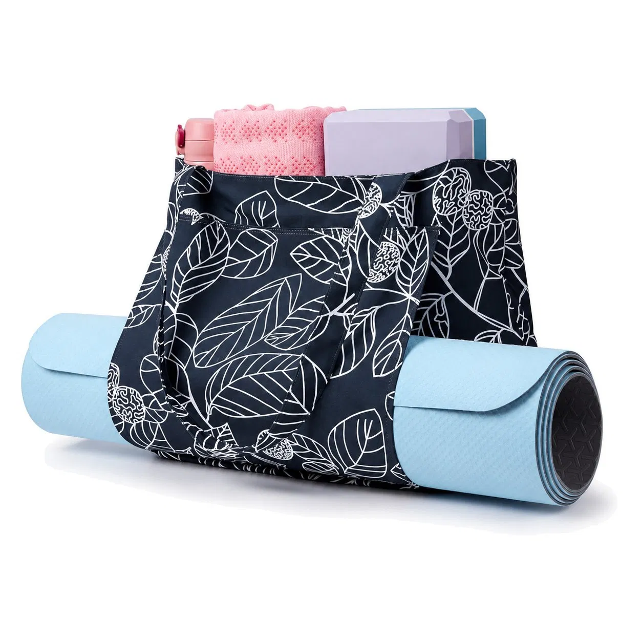 Polyester Yoga Tote Bag with Mat Carrier Lightweight Gym Fitness Shoulder Bag Custom Logo