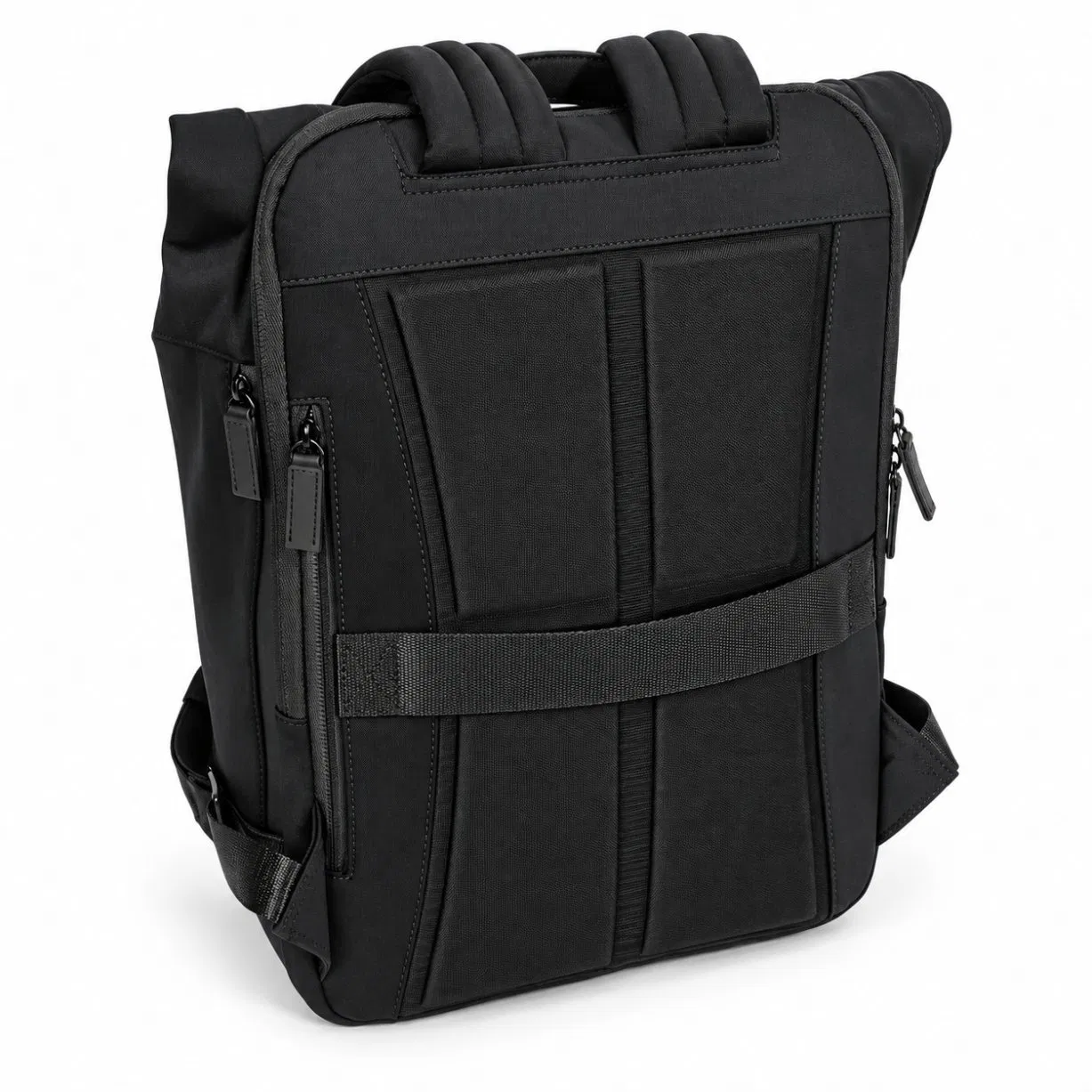 Custom Polyester Roll Top Laptop Backpack with Wide Opening for Business Travel