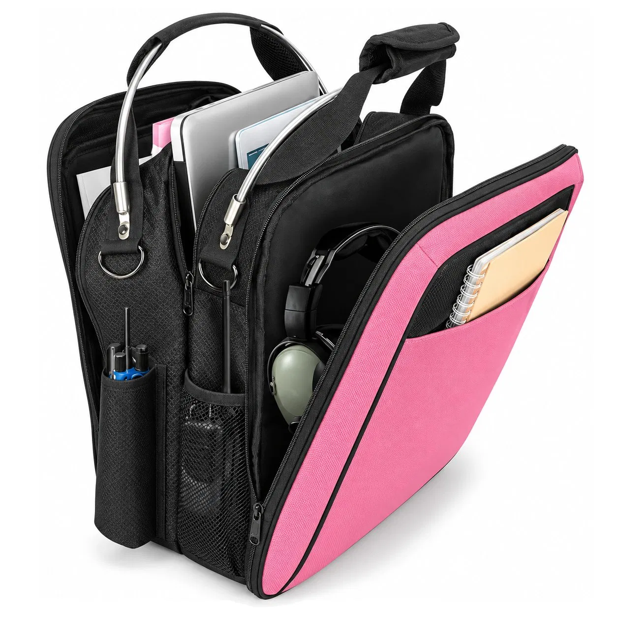 Custom Polyester Pilot Flight Bag with Multiple Pockets and Adjustable Strap