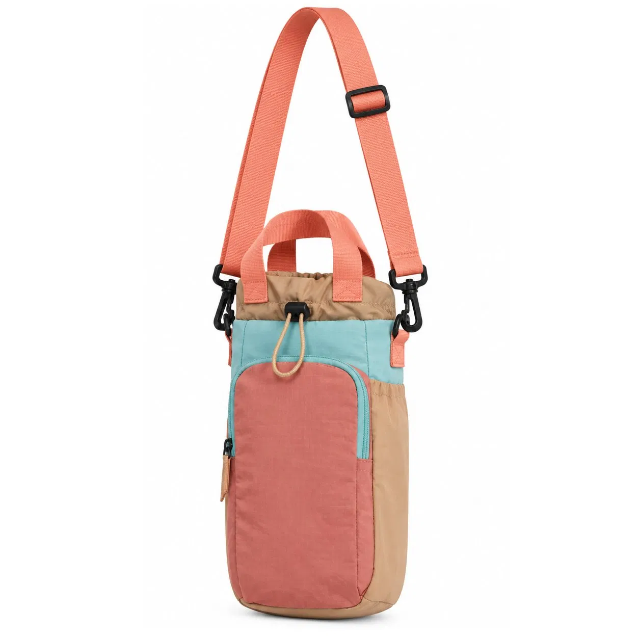 Custom Insulated Water Bottle Carrier Cooler Bag with Adjustable Shoulder Strap and Phone Pocket