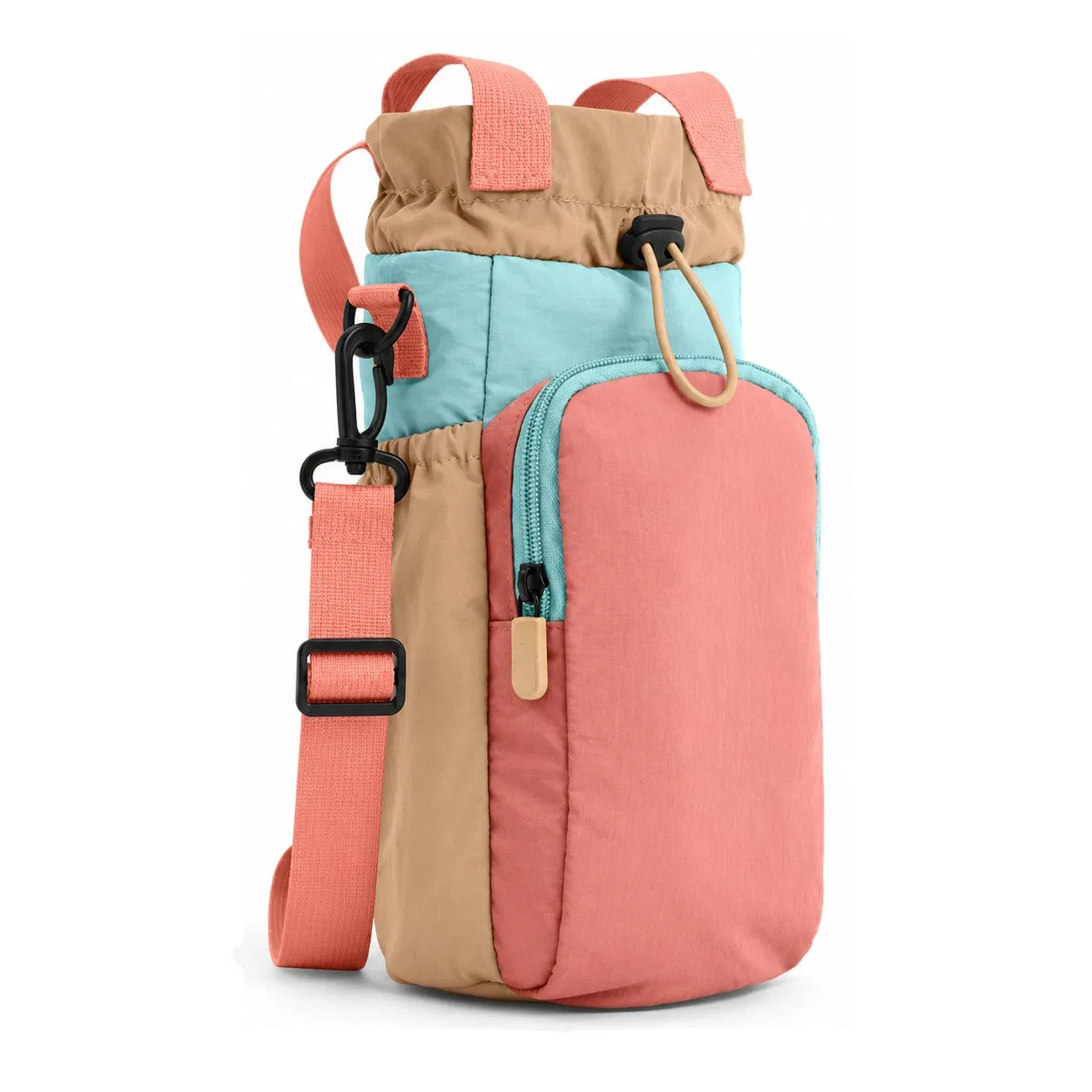 Custom Insulated Water Bottle Carrier Cooler Bag with Adjustable Shoulder Strap and Phone Pocket