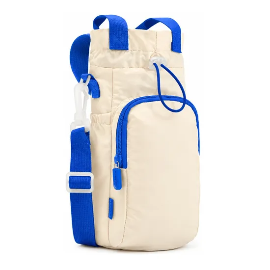 Custom Insulated Water Bottle Carrier Cooler Bag with Adjustable Shoulder Strap and Phone Pocket
