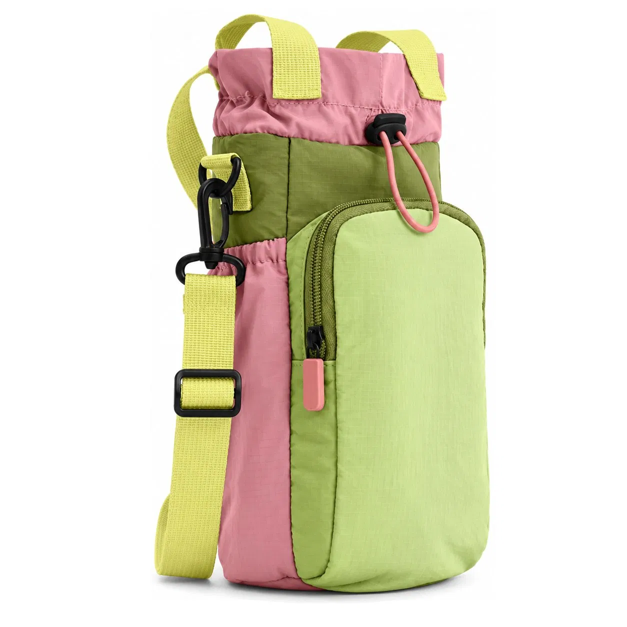 Custom Insulated Water Bottle Carrier Cooler Bag with Adjustable Shoulder Strap and Phone Pocket