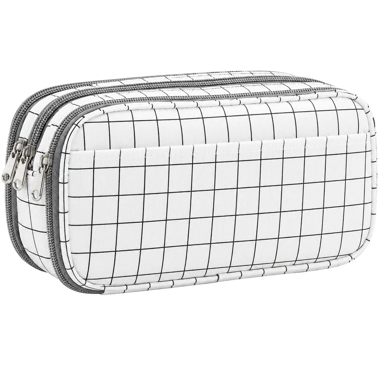 Custom Three Layer Polyester Pencil Case Zipper Stationery Storage Pouch for School and Office