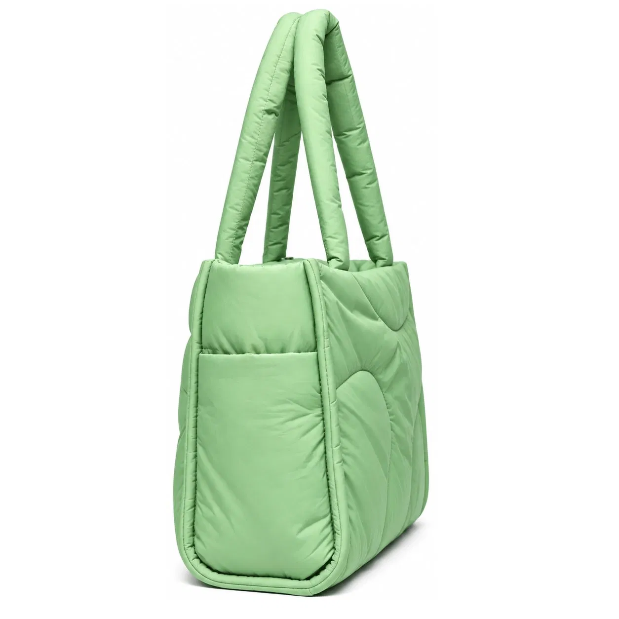 Custom Quilted Nylon Puffer Tote Bag Lightweight Shoulder Handbag with Coin Purse