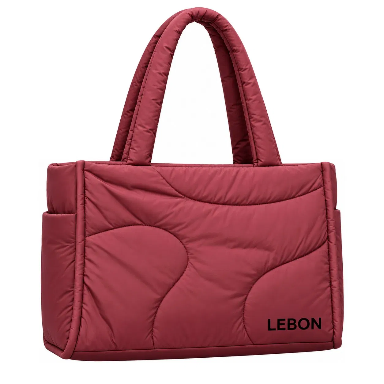 Custom Quilted Nylon Puffer Tote Bag Lightweight Shoulder Handbag with Coin Purse