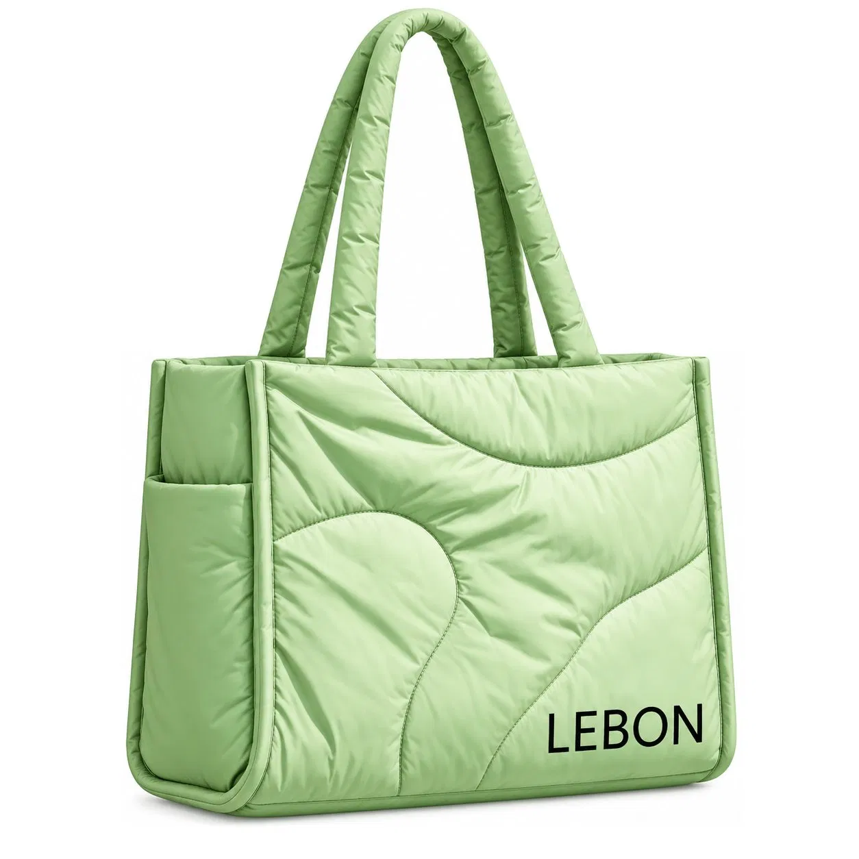 Custom Quilted Nylon Puffer Tote Bag Lightweight Shoulder Handbag with Coin Purse