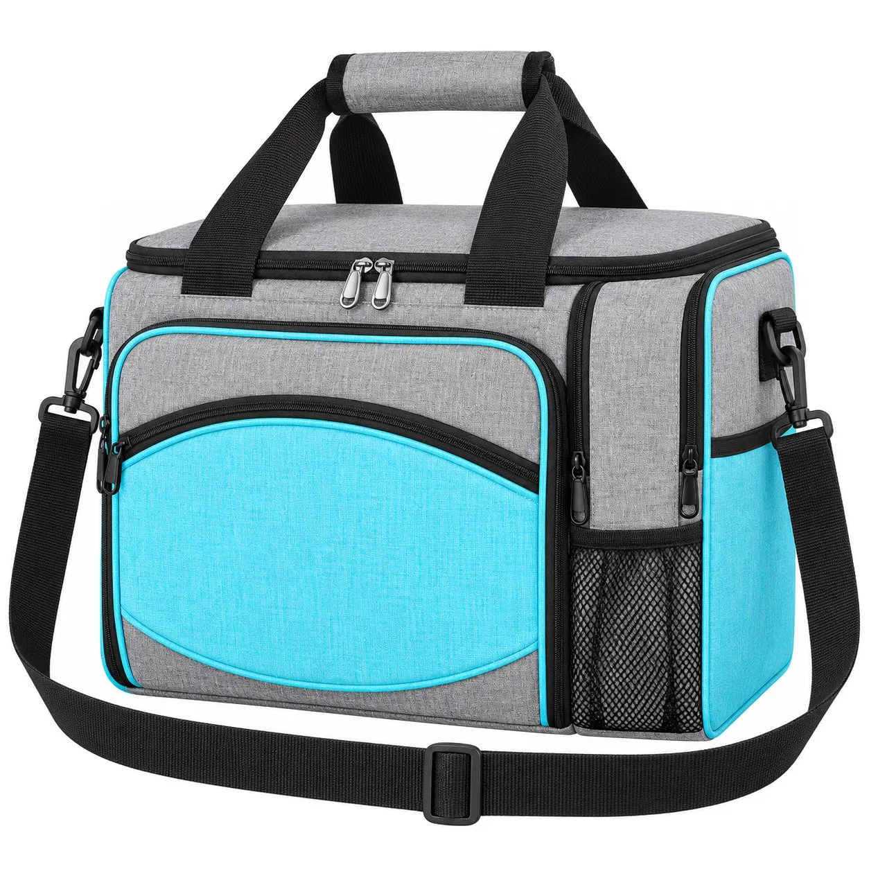 Custom Polyester Insulated Lunch Cooler Tote Bag for Camping Beach and Picnic