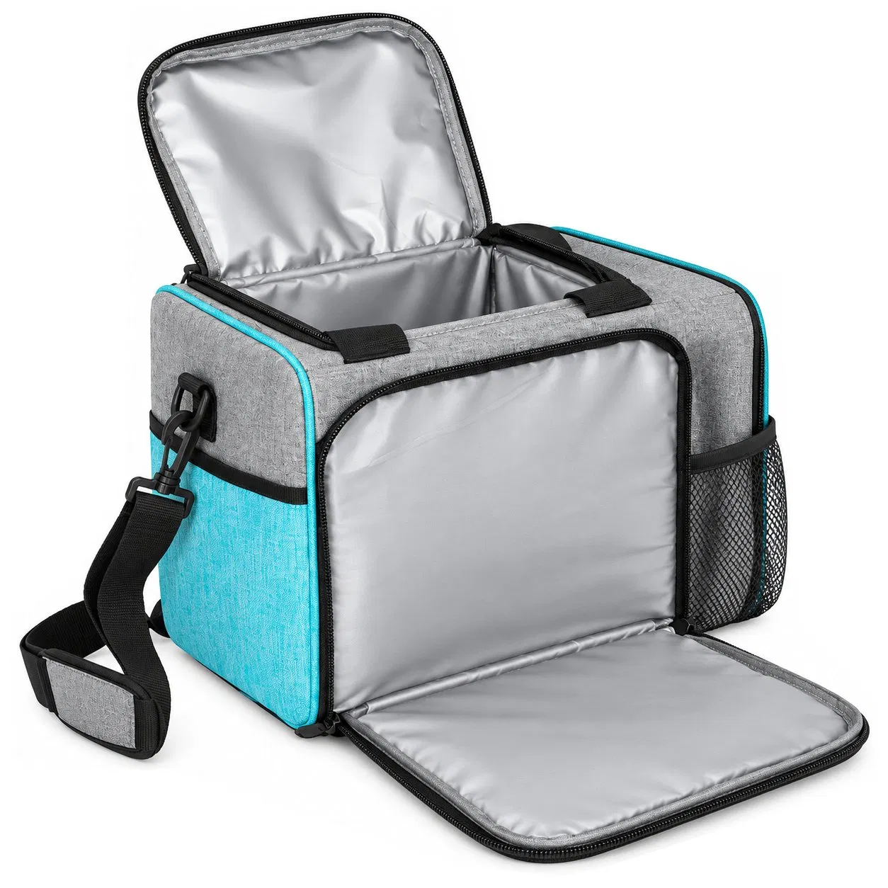 Custom Polyester Insulated Lunch Cooler Tote Bag for Camping Beach and Picnic