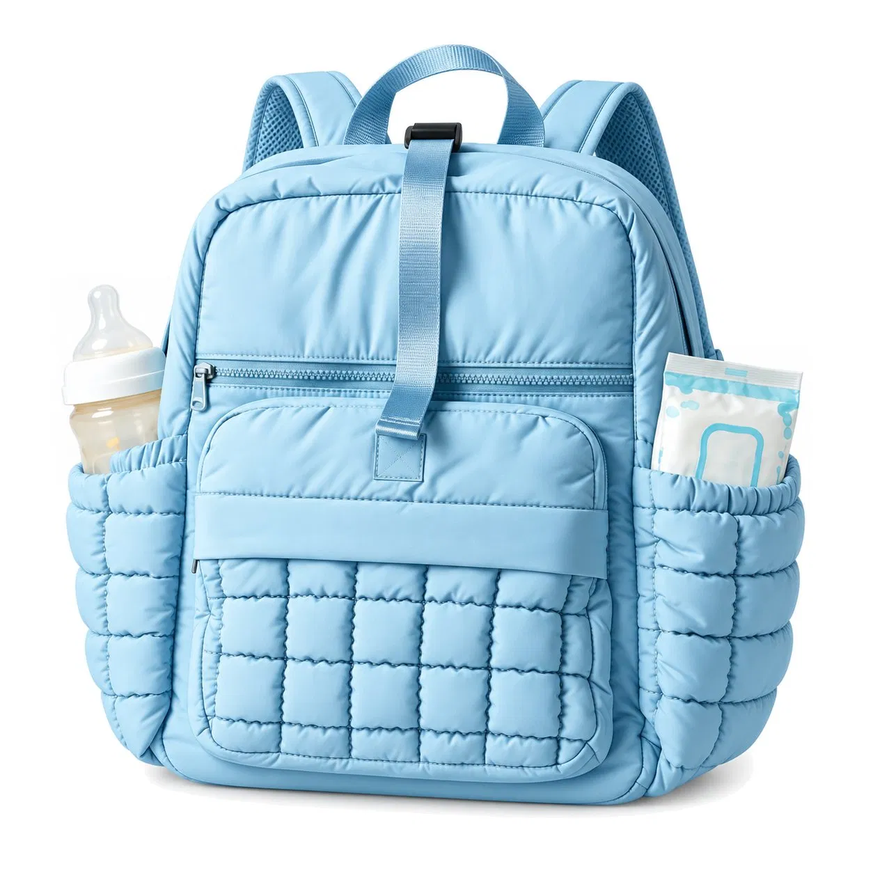 Custom Nylon Maternity Diaper Travel Bag with Organizer and Insulated Pockets