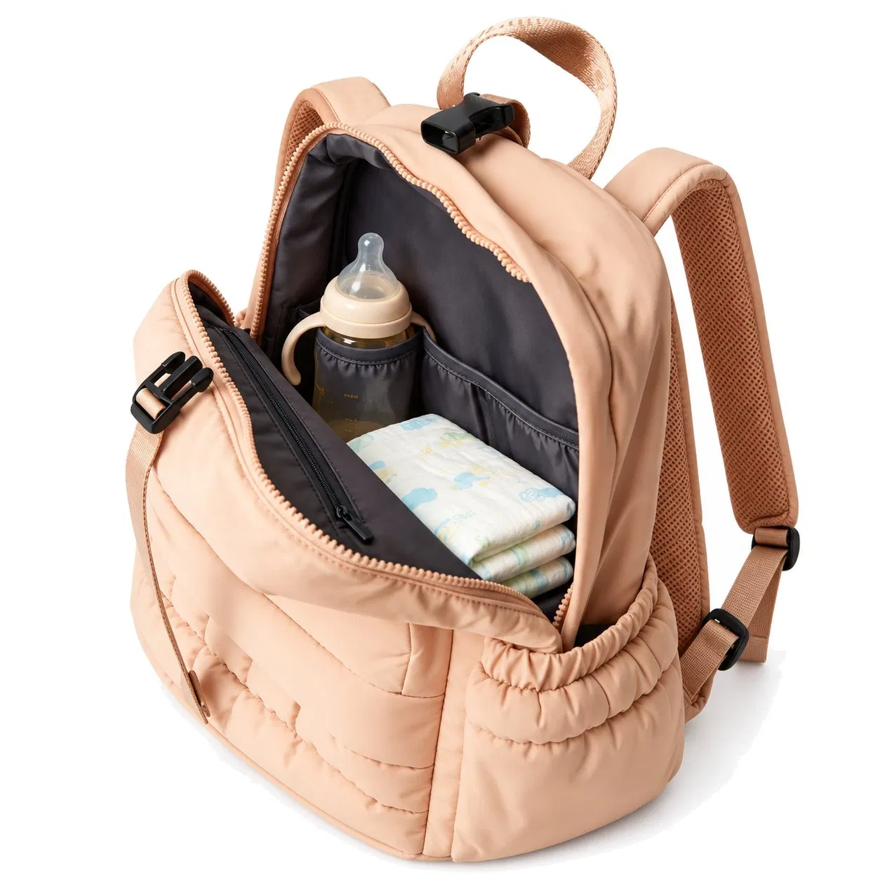 Custom Nylon Maternity Diaper Travel Bag with Organizer and Insulated Pockets