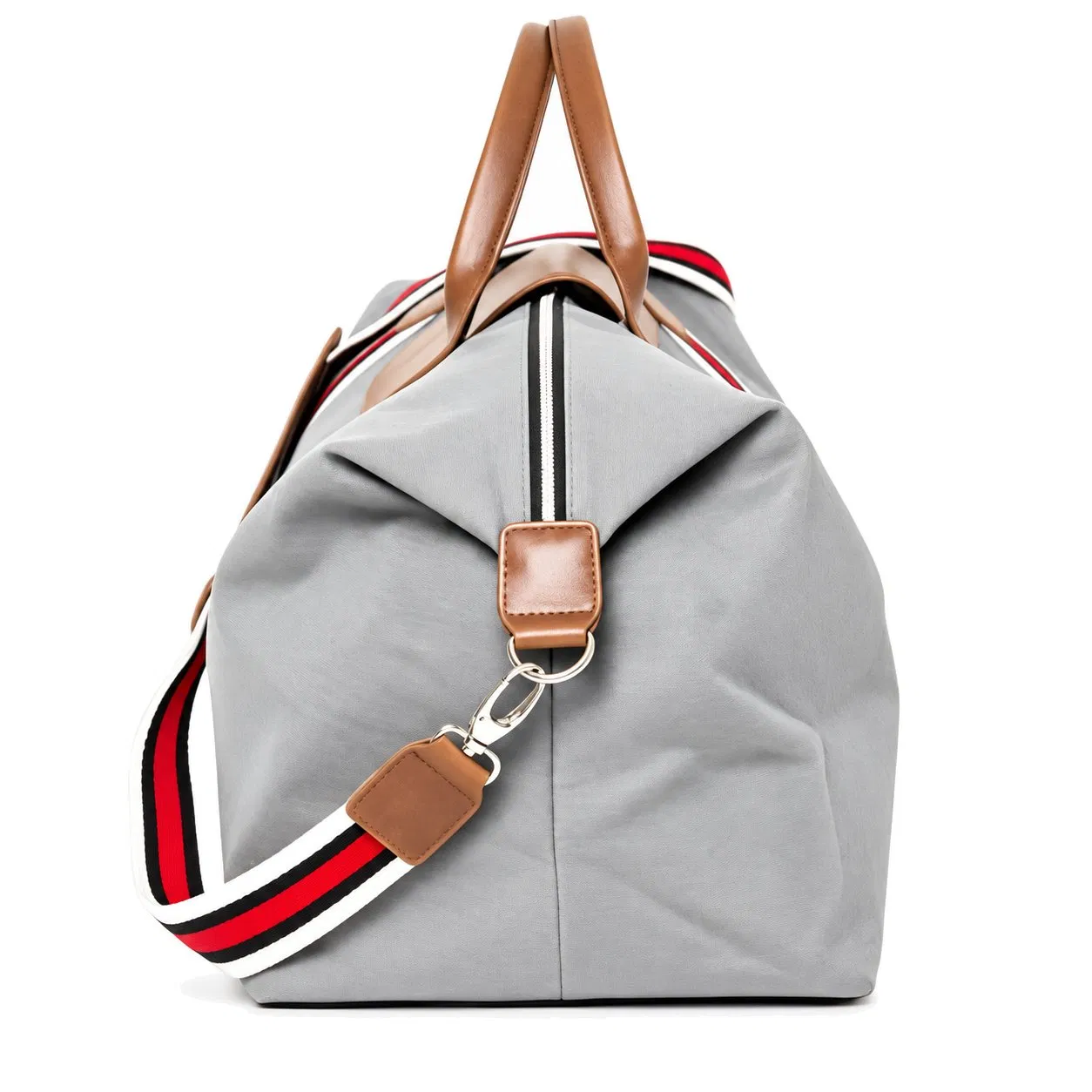 Custom Geometric Canvas Travel Duffle Bag with Shoe Compartment