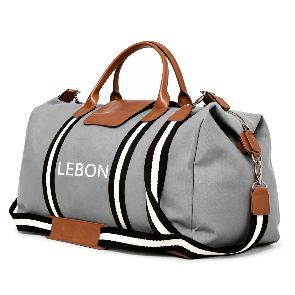 Custom Geometric Canvas Travel Duffle Bag with Shoe Compartment