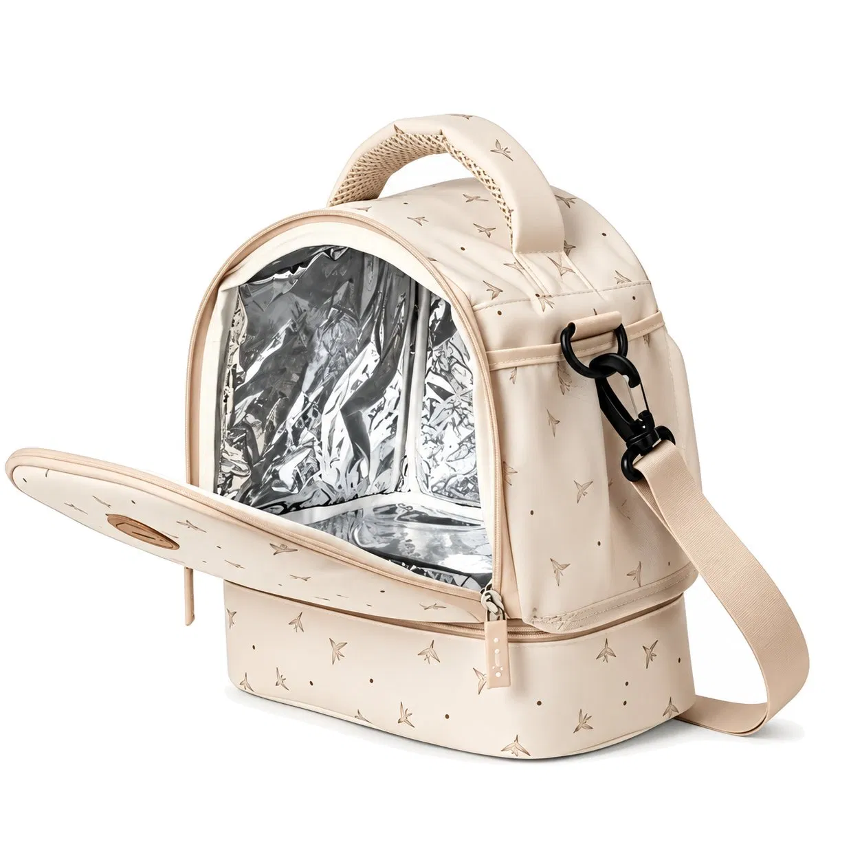 Custom Insulated Polyester Double Decker Lunch Cooler Tote Bag