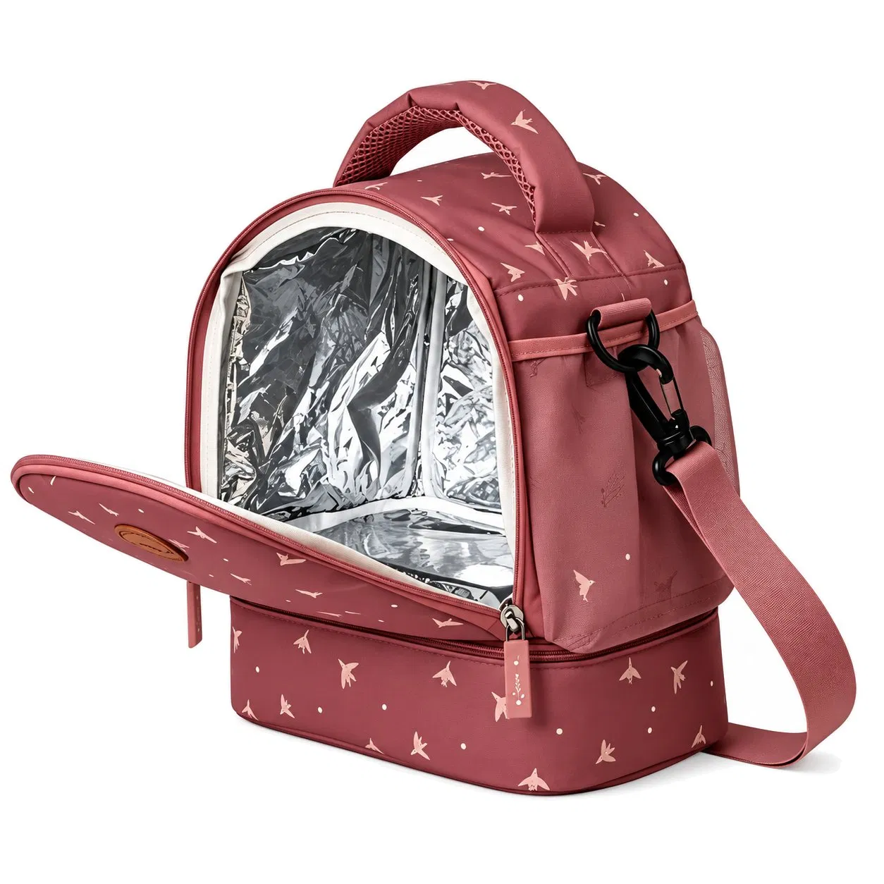 Custom Insulated Polyester Double Decker Lunch Cooler Tote Bag