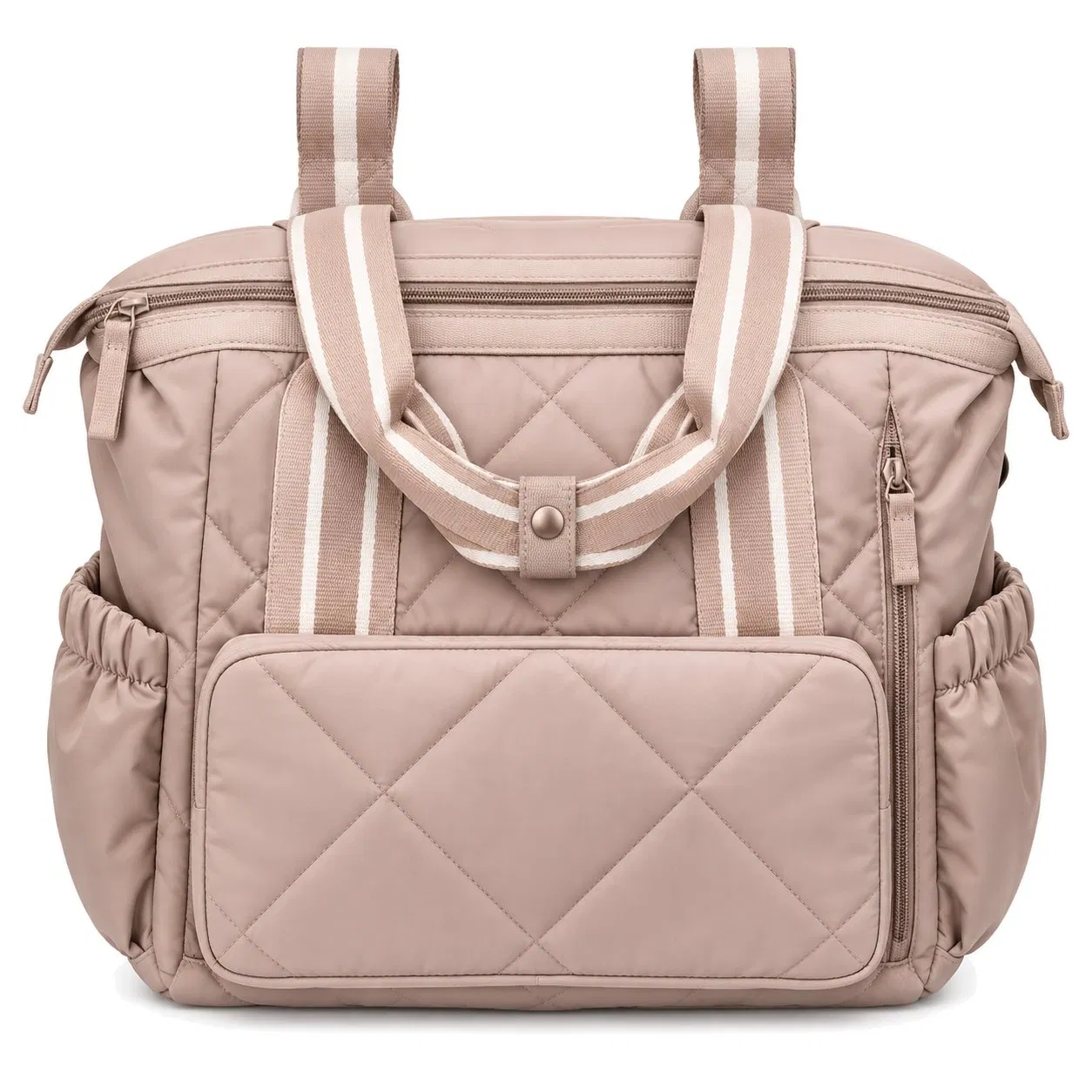 Custom Quilted Nylon Diaper Backpack with Insulated Organizer Compartments