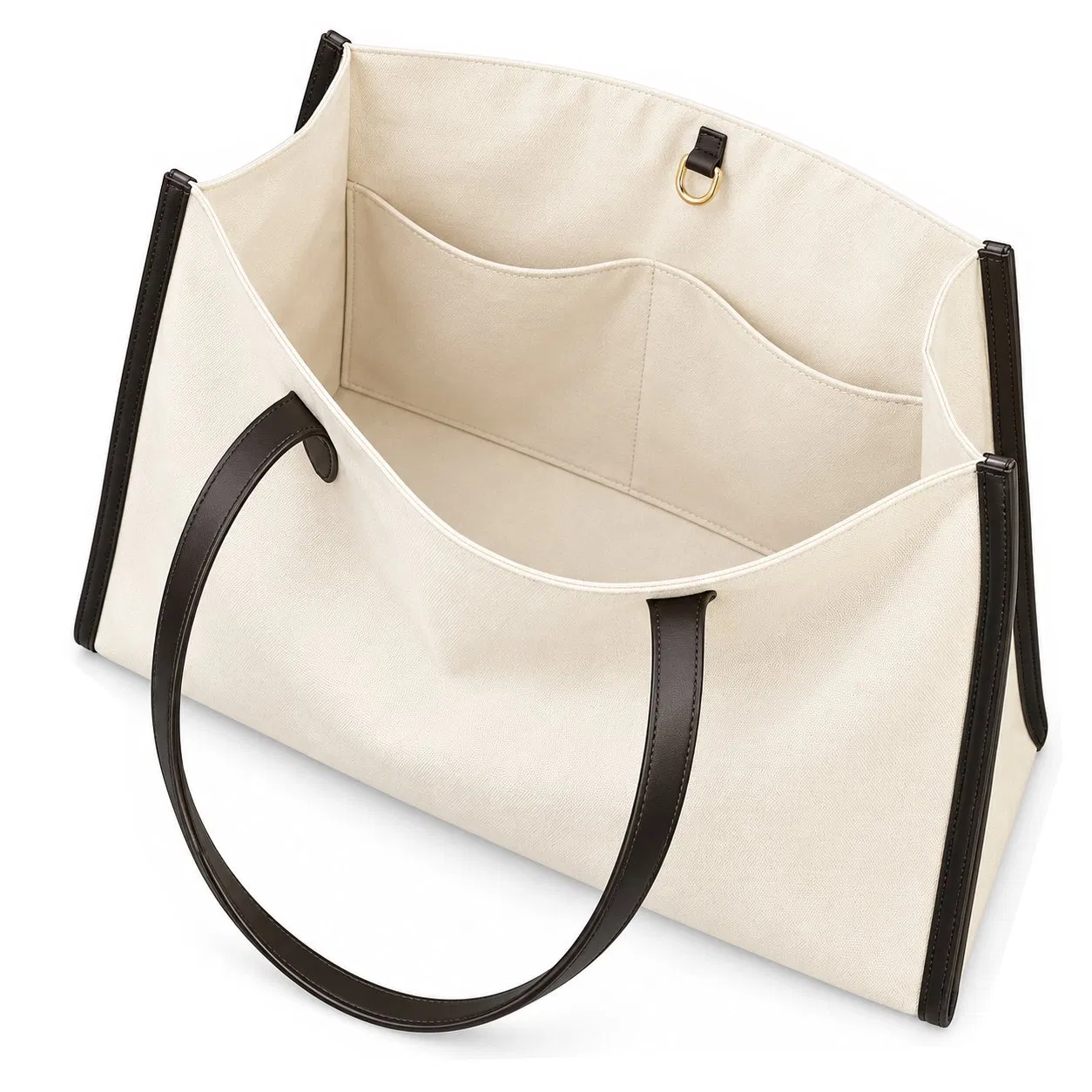 Custom Canvas Tote Bag with Zipper and Pockets for Shopping Travel and Work