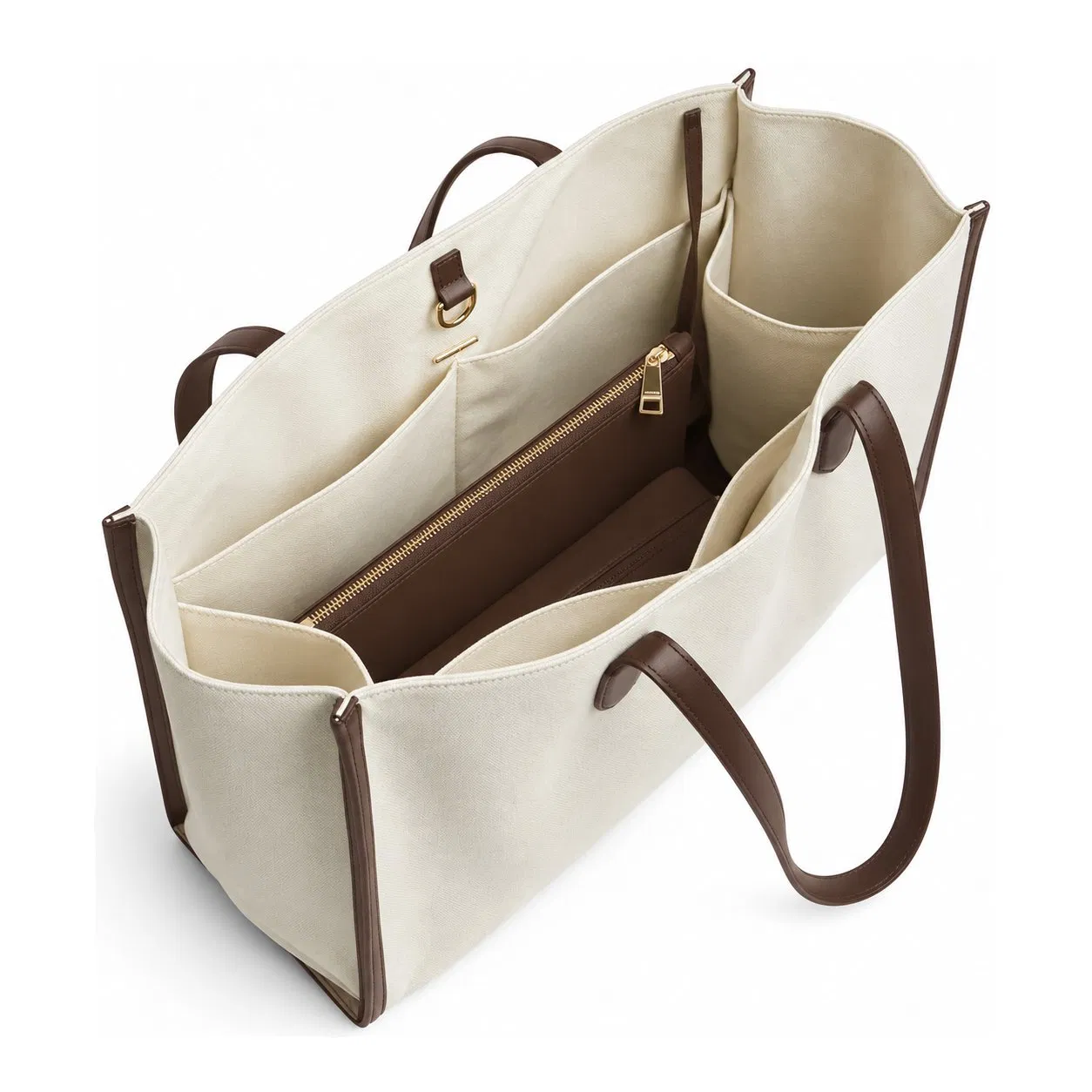 Custom Canvas Tote Bag with Zipper and Pockets for Shopping Travel and Work