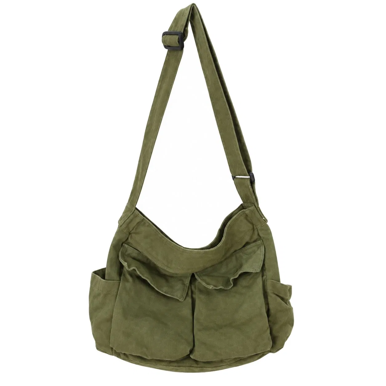 Custom Canvas Shoulder Tote Bag with Adjustable Strap and Multiple Pockets