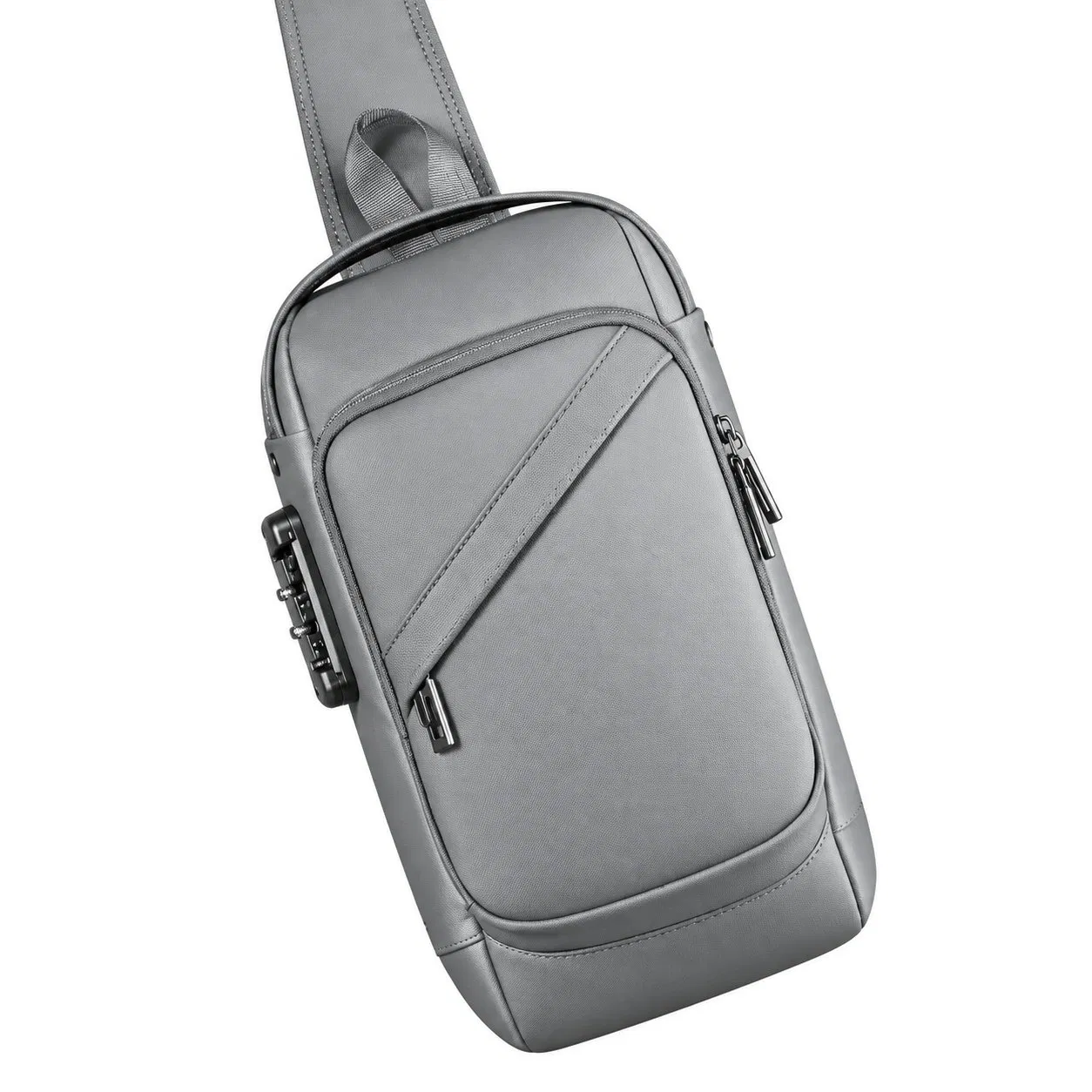 Oxford Crossbody Chest Sling Bag with Lock for Travel and Cycling
