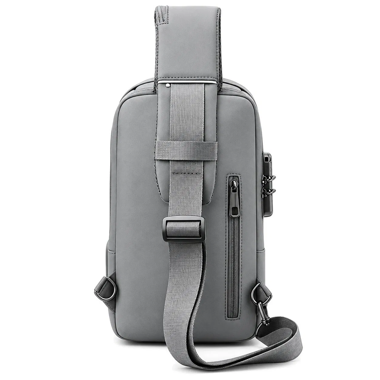 Oxford Crossbody Chest Sling Bag with Lock for Travel and Cycling