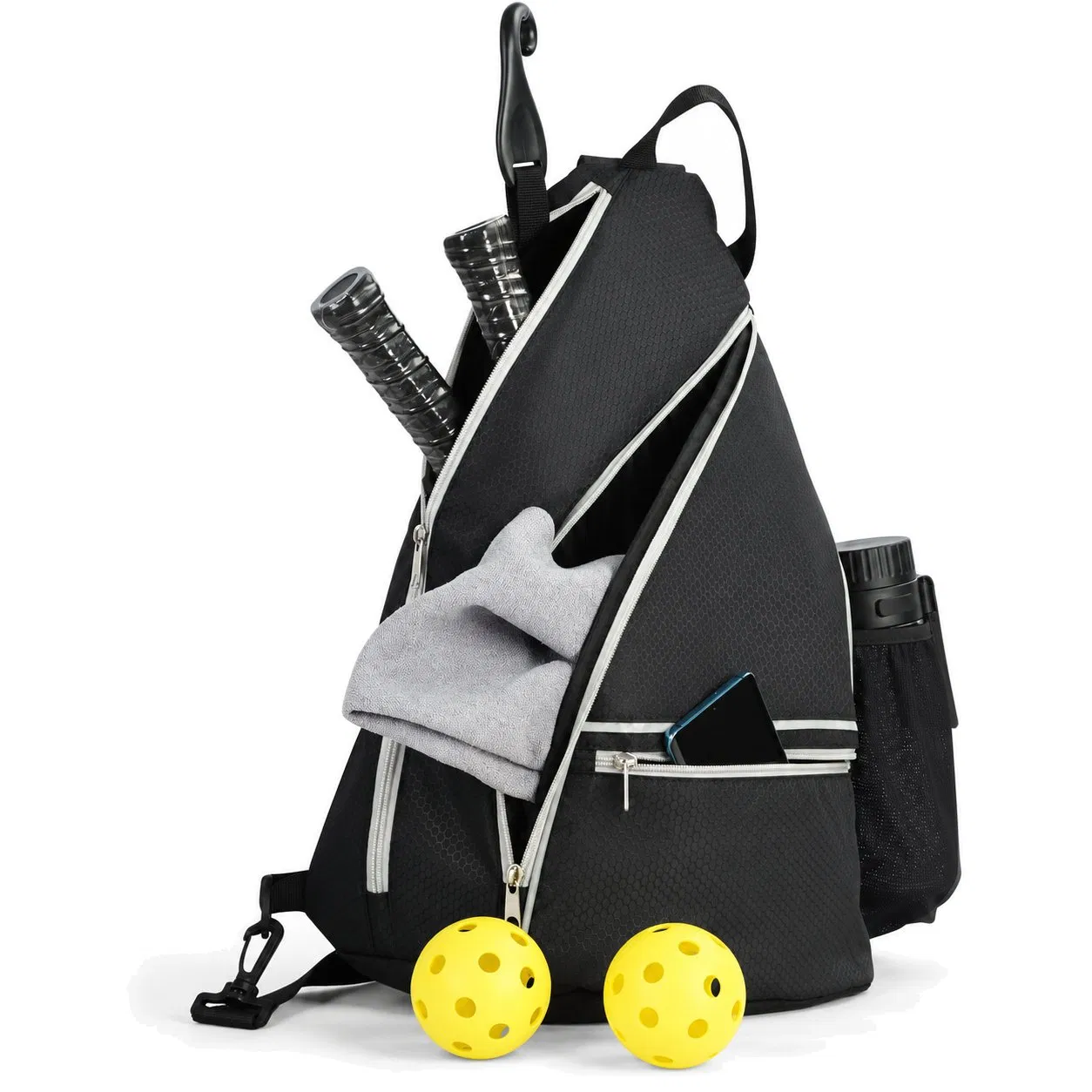 Custom Polyester Pickleball Sling Bag with Paddle Racket Storage