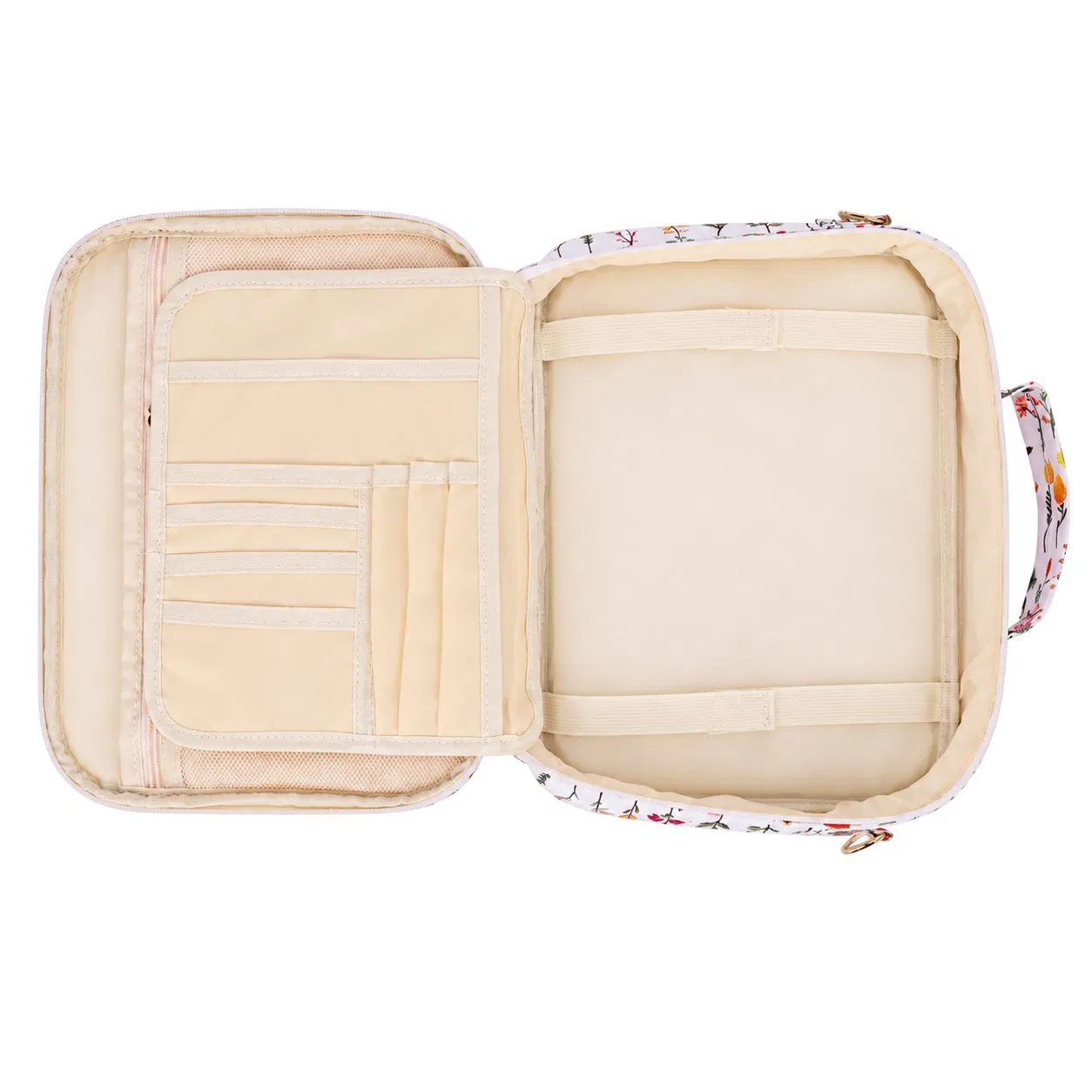 Floral Polyester Bible Carrying Case with Zipper for Books and Journals